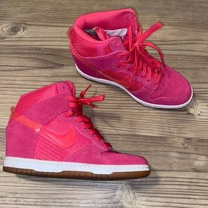 Nike Dunk Sky Hi Hidden Wedge Womens Shoes Hyper Pink 579763 600